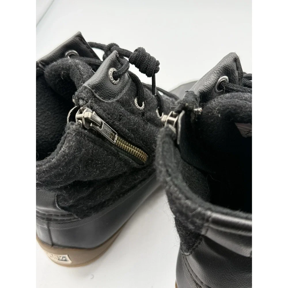Sperry Saltwater Emboss Wool Duck Boots Women's Size 6M Gray Black STS86441